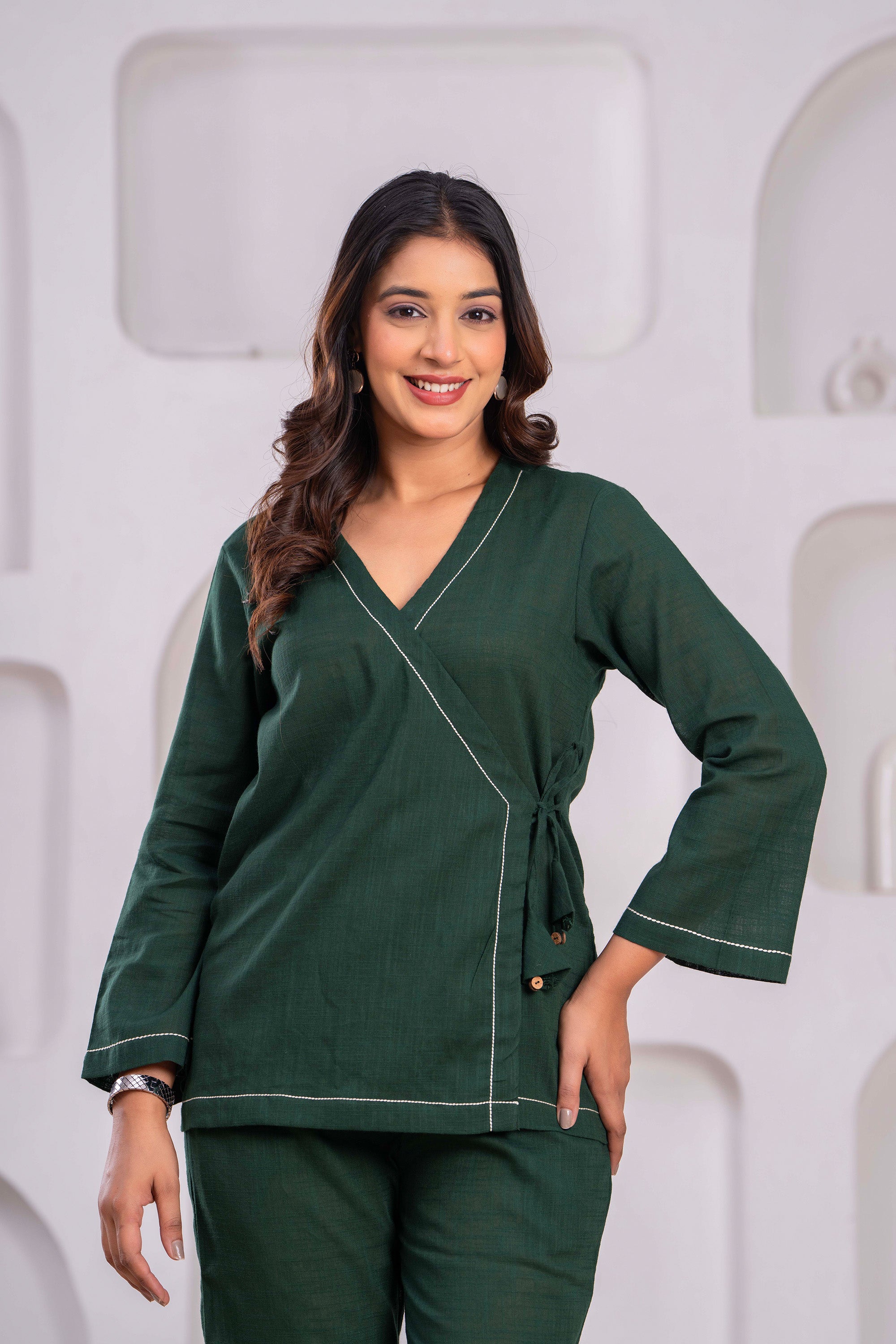 Cotton Cord Set – Front Open Top & Pant
