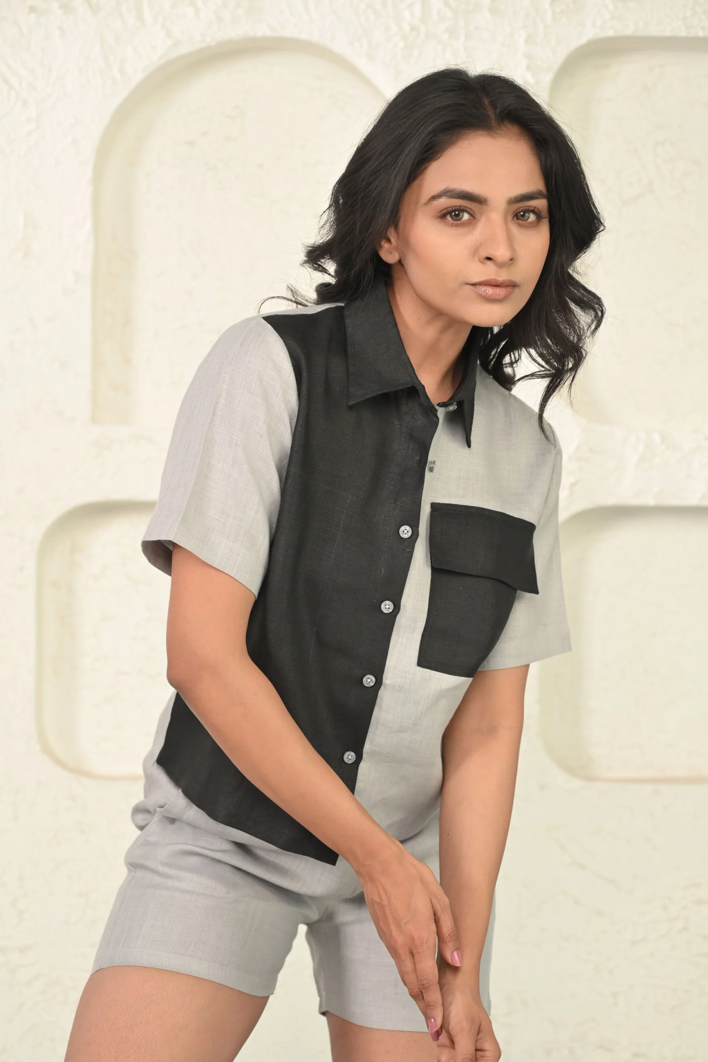 Pure Linen Dual Color Shirt