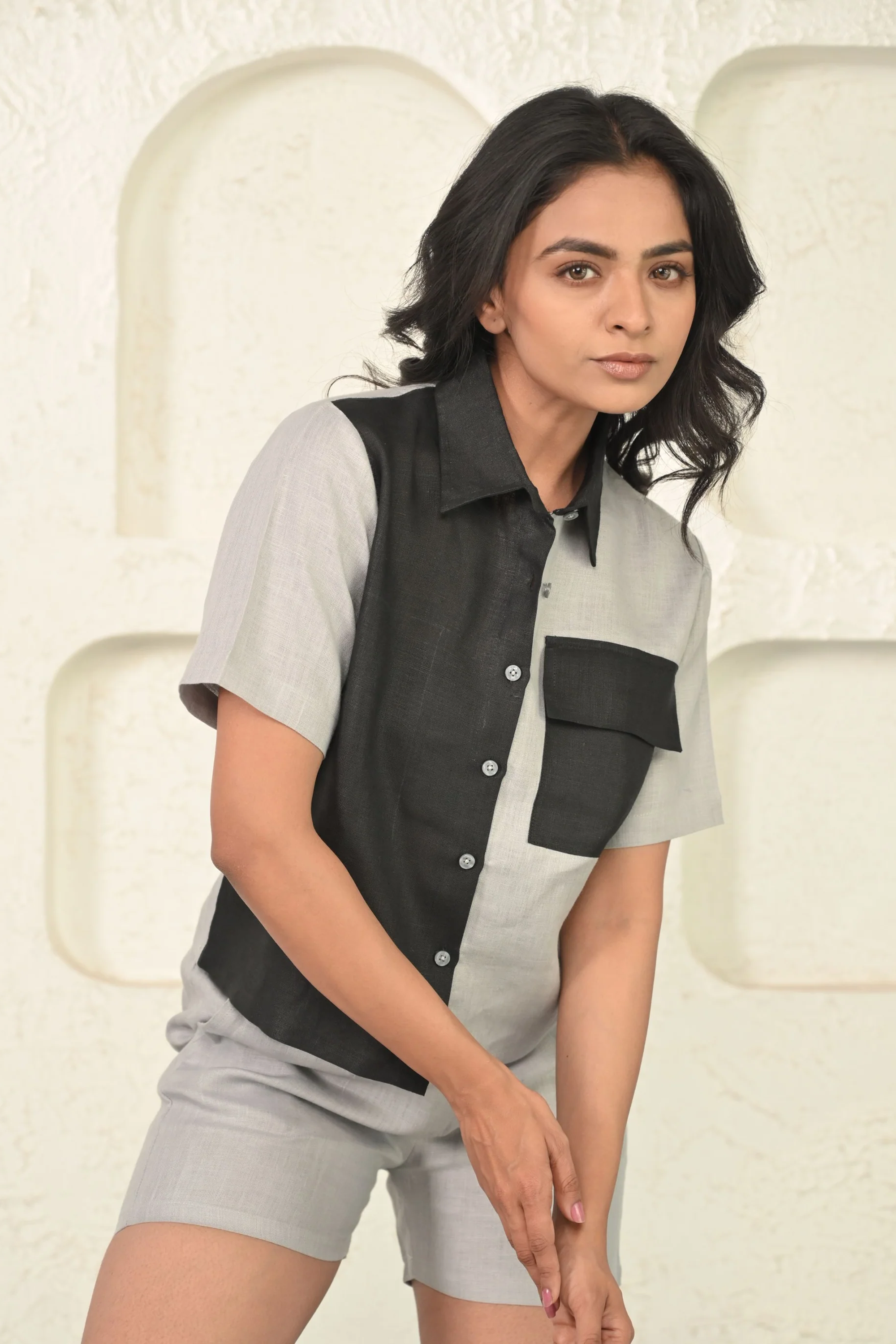 Pure Linen Dual Color Shirt