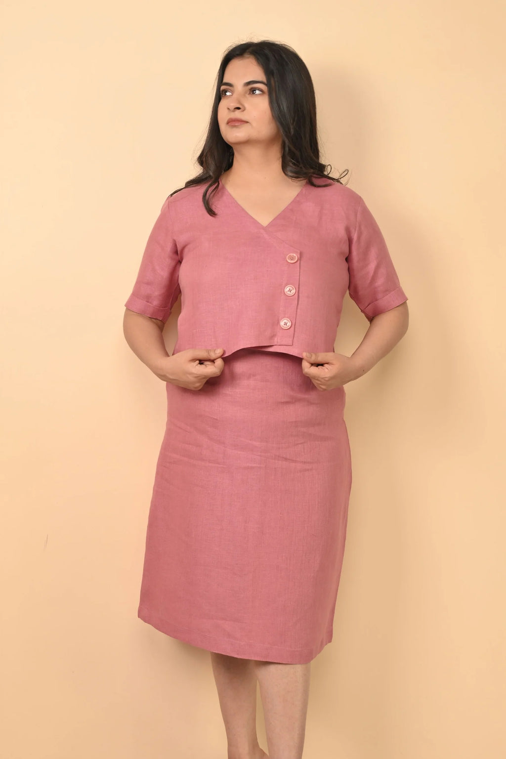 Pure Linen Skirt With Short Top