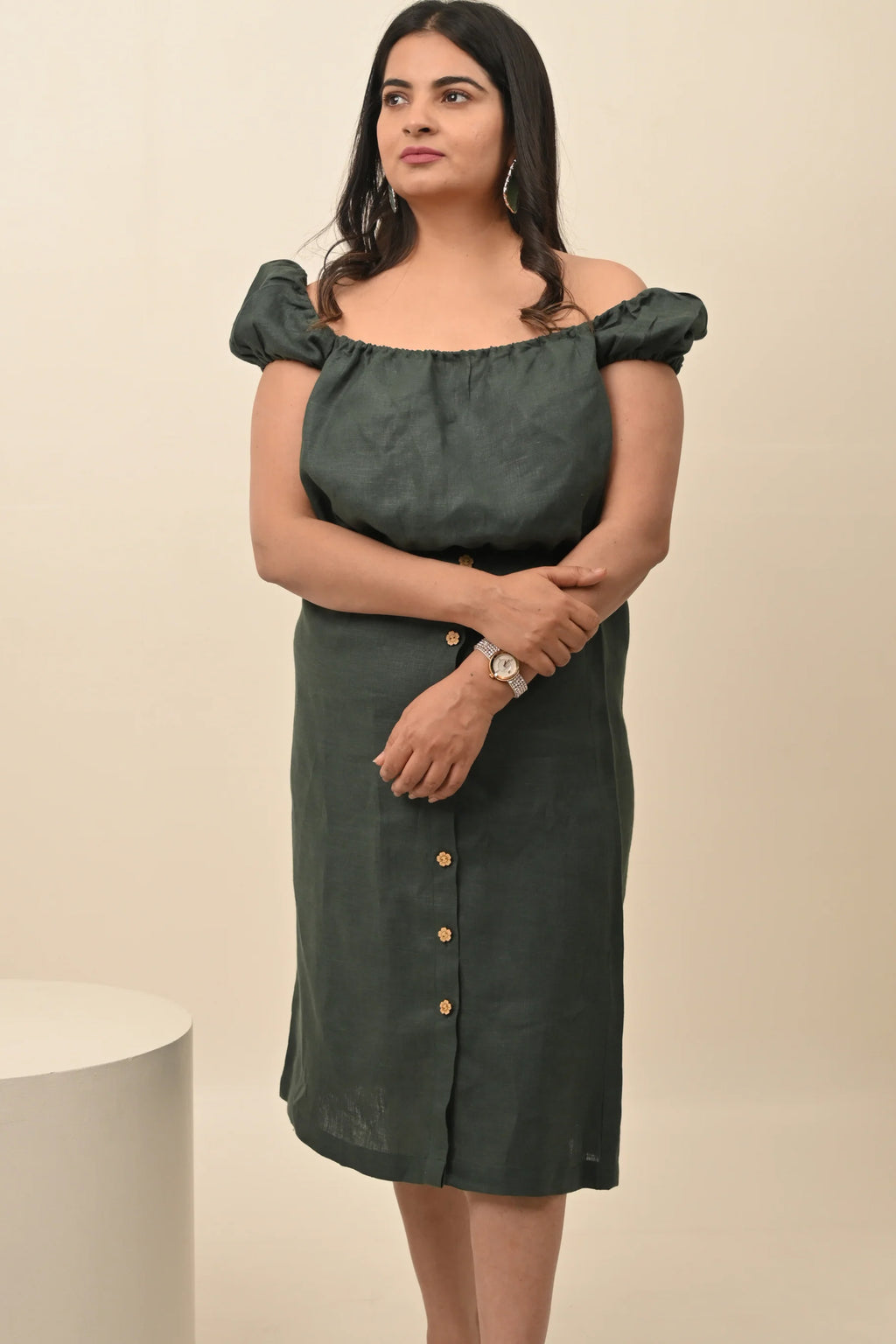 Pure Linen Contemporary Skirt