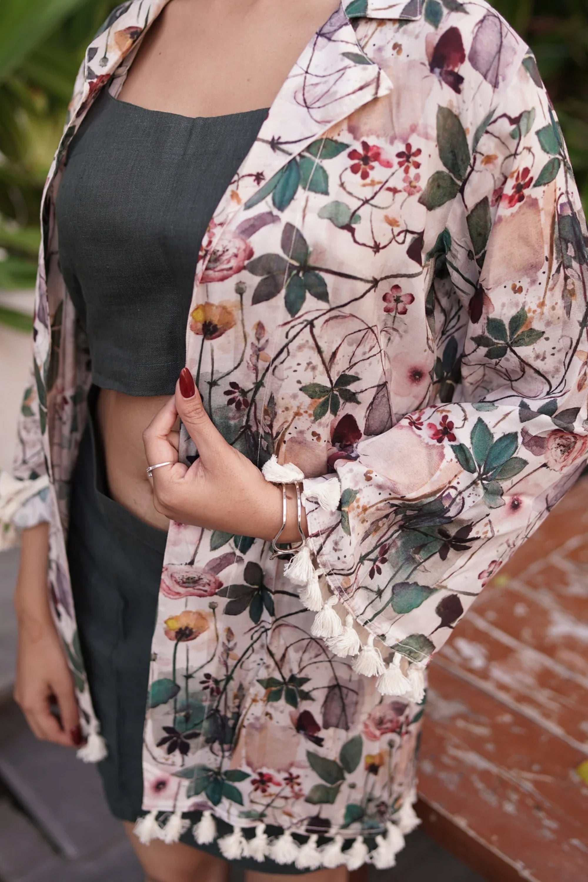 3 PIECE SET - CROP TOP, SKIRT WITH A SHRUG
