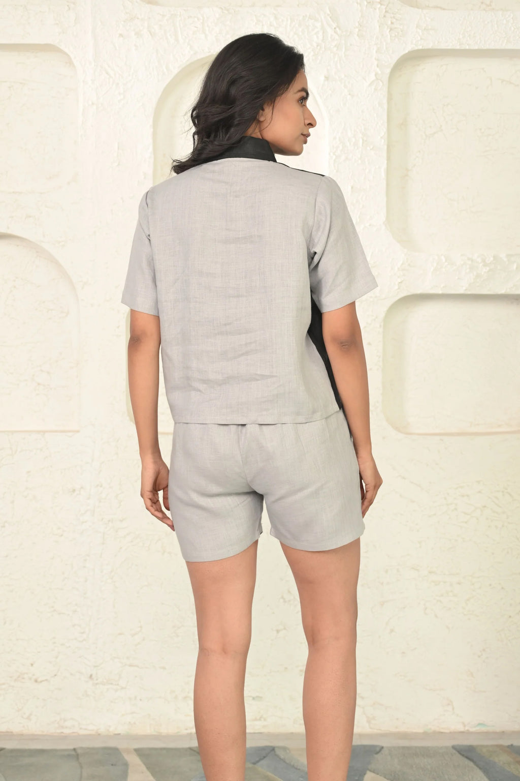 Pure Linen Grey Shorts