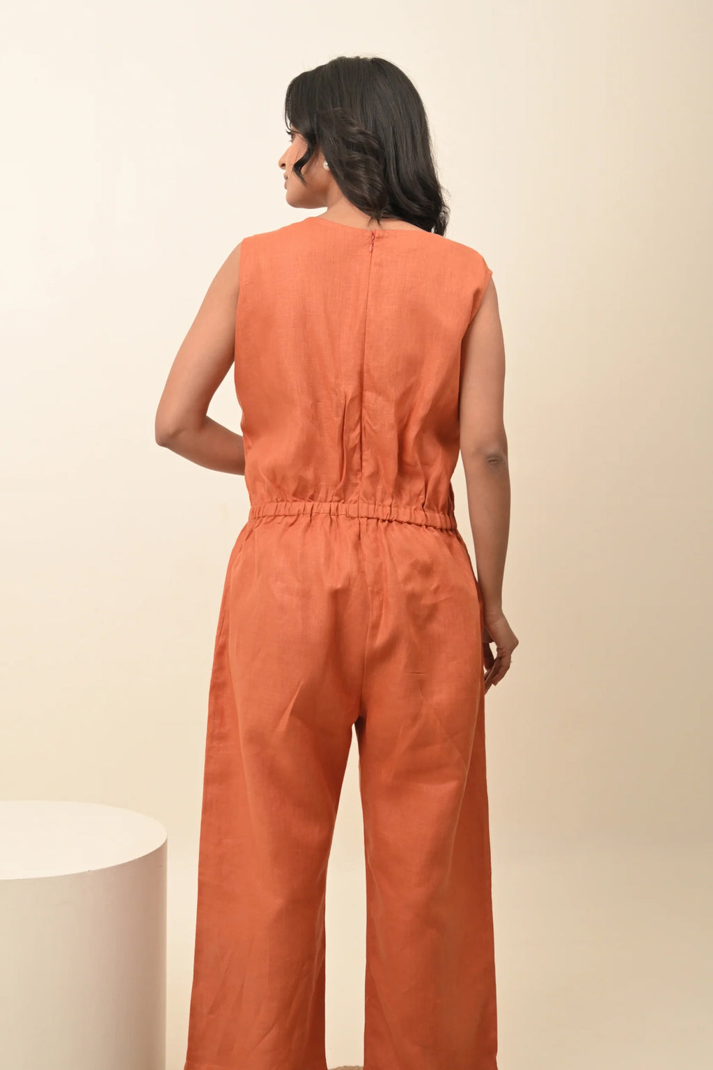Pure Linen Stylish Jumpsuit