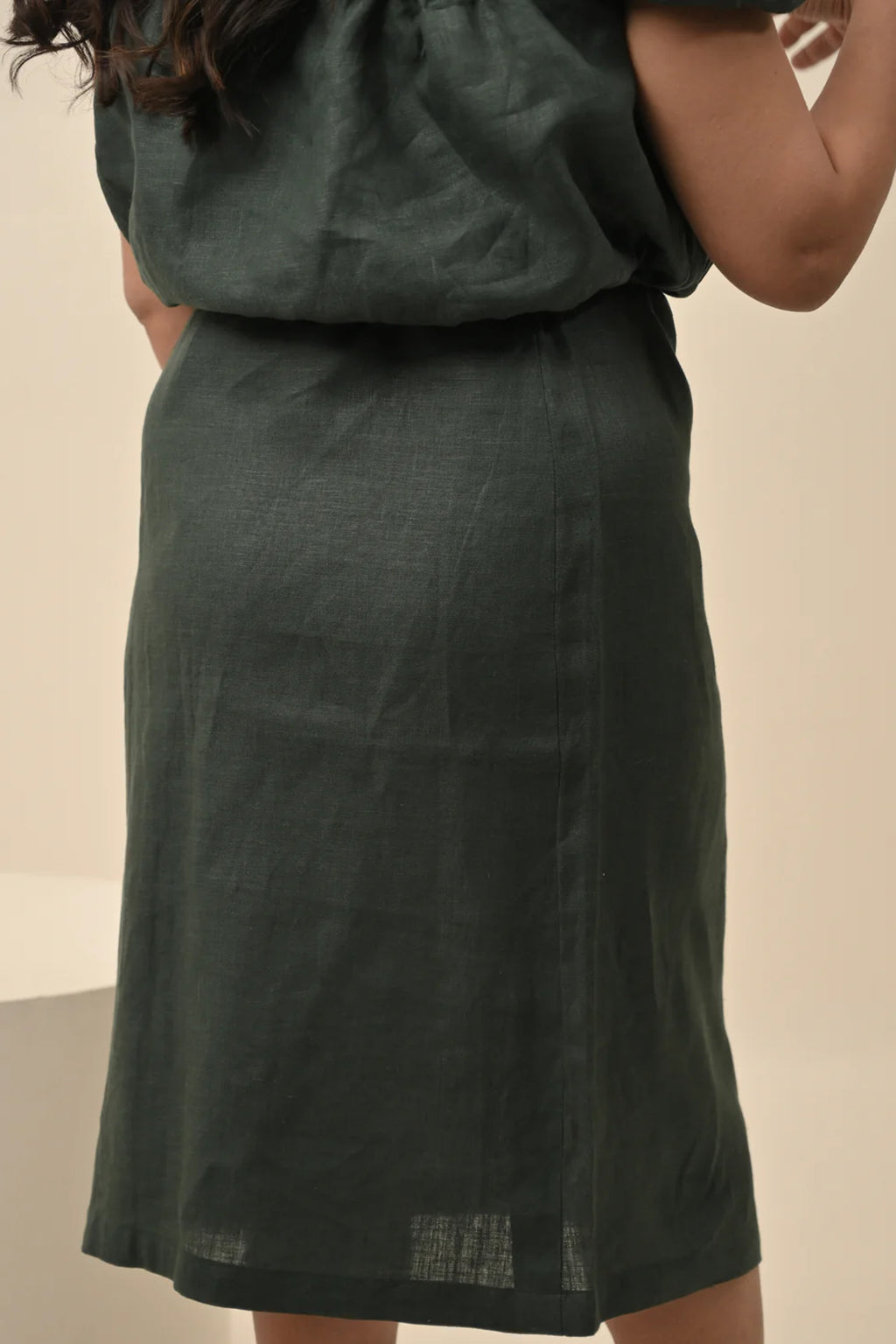 Pure Linen Contemporary Skirt