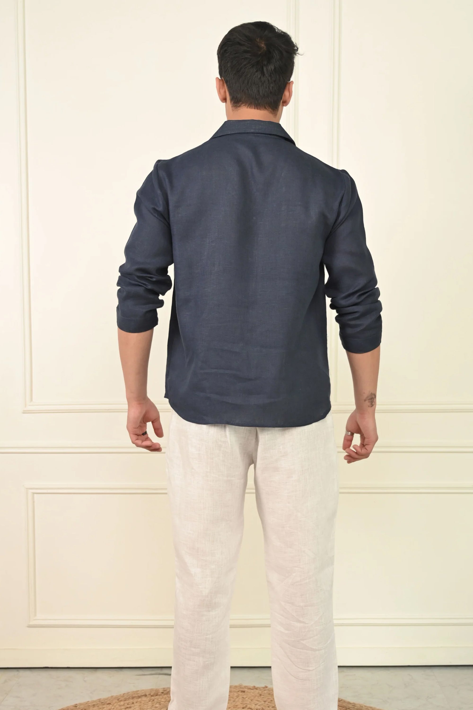 Pure Linen Full Sleeves V Neck Desirable Kurta