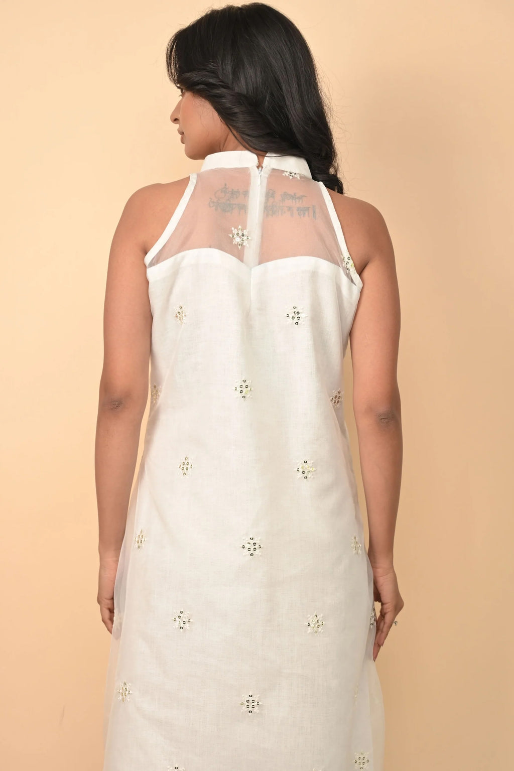 Organza Dress With Pure Linen Lining