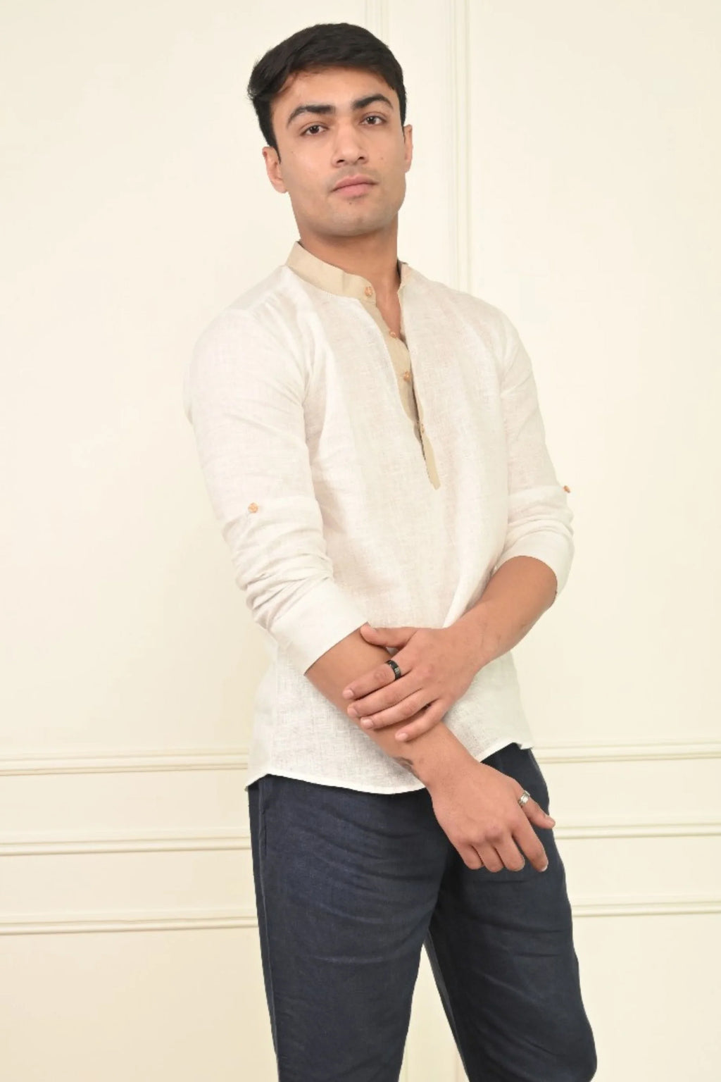 Pure Linen Mandarin Collar Comfortable Kurta