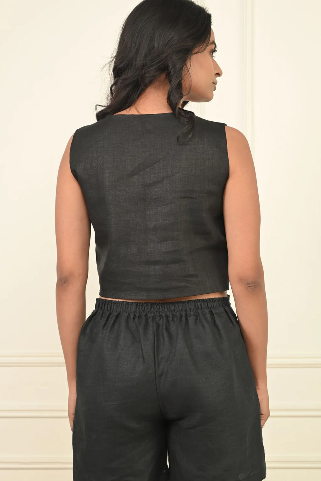 Pure Linen Waistcoat And Shorts