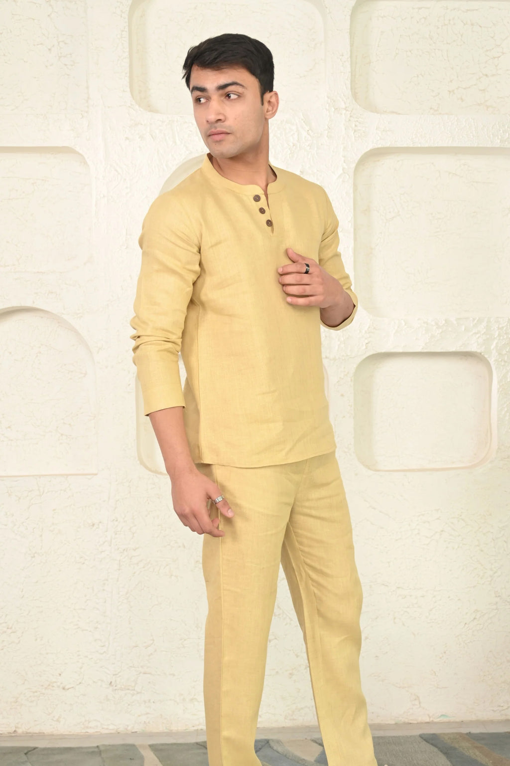 Pure Linen Striking Short Kurta