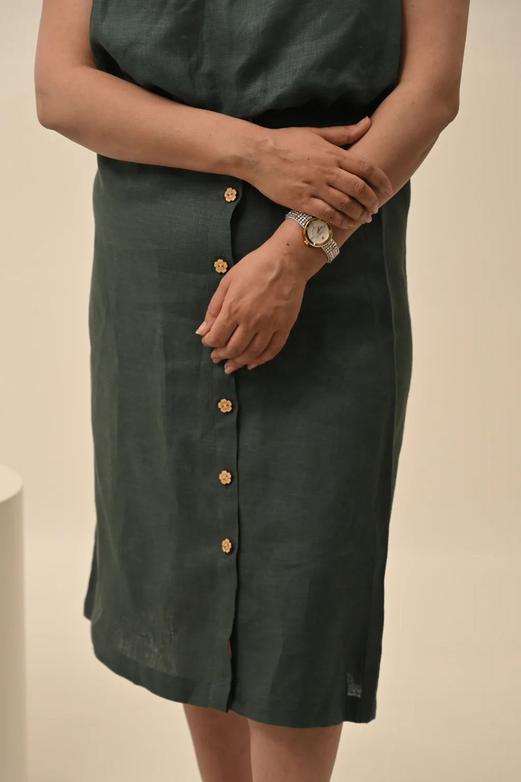 Pure Linen Contemporary Skirt