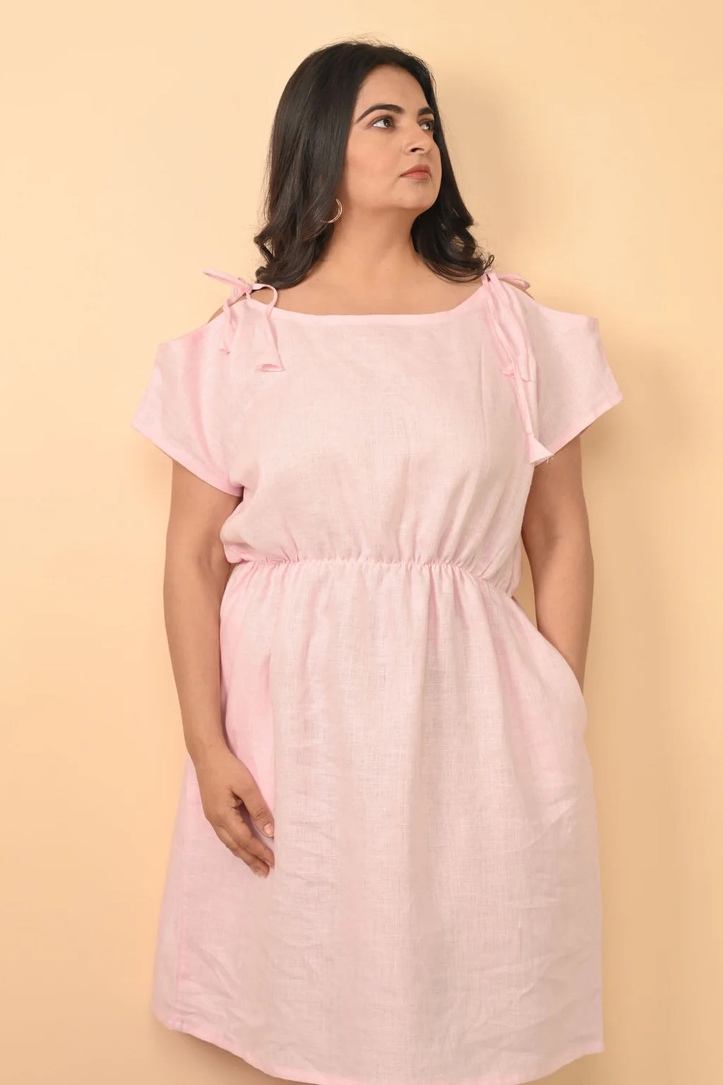 Pure Linen Pink Easy Going Dress