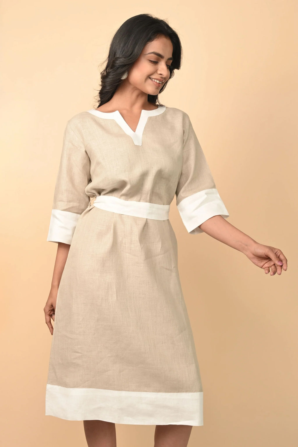 Pure Linen Sophisticated Dress