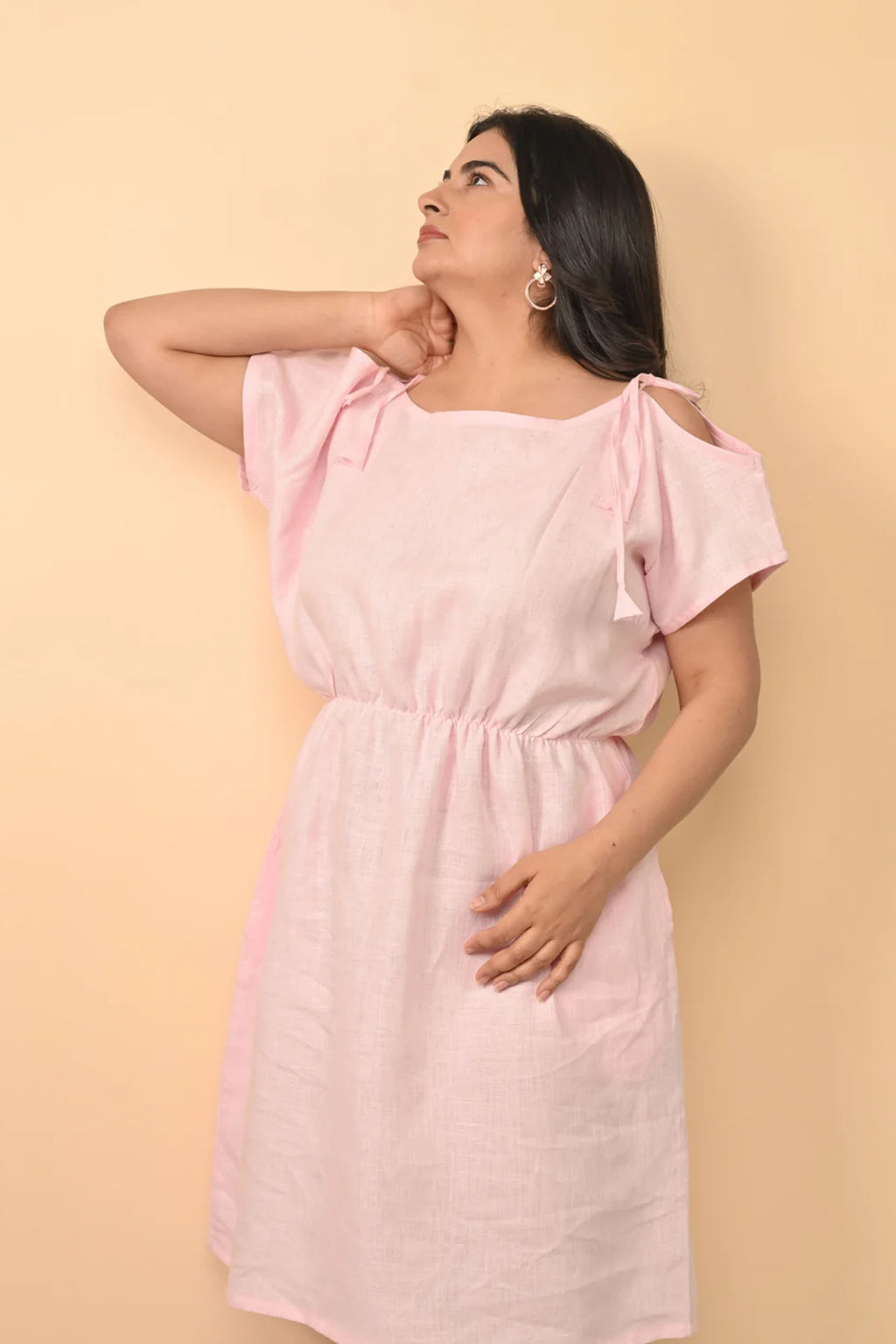 Pure Linen Pink Easy Going Dress
