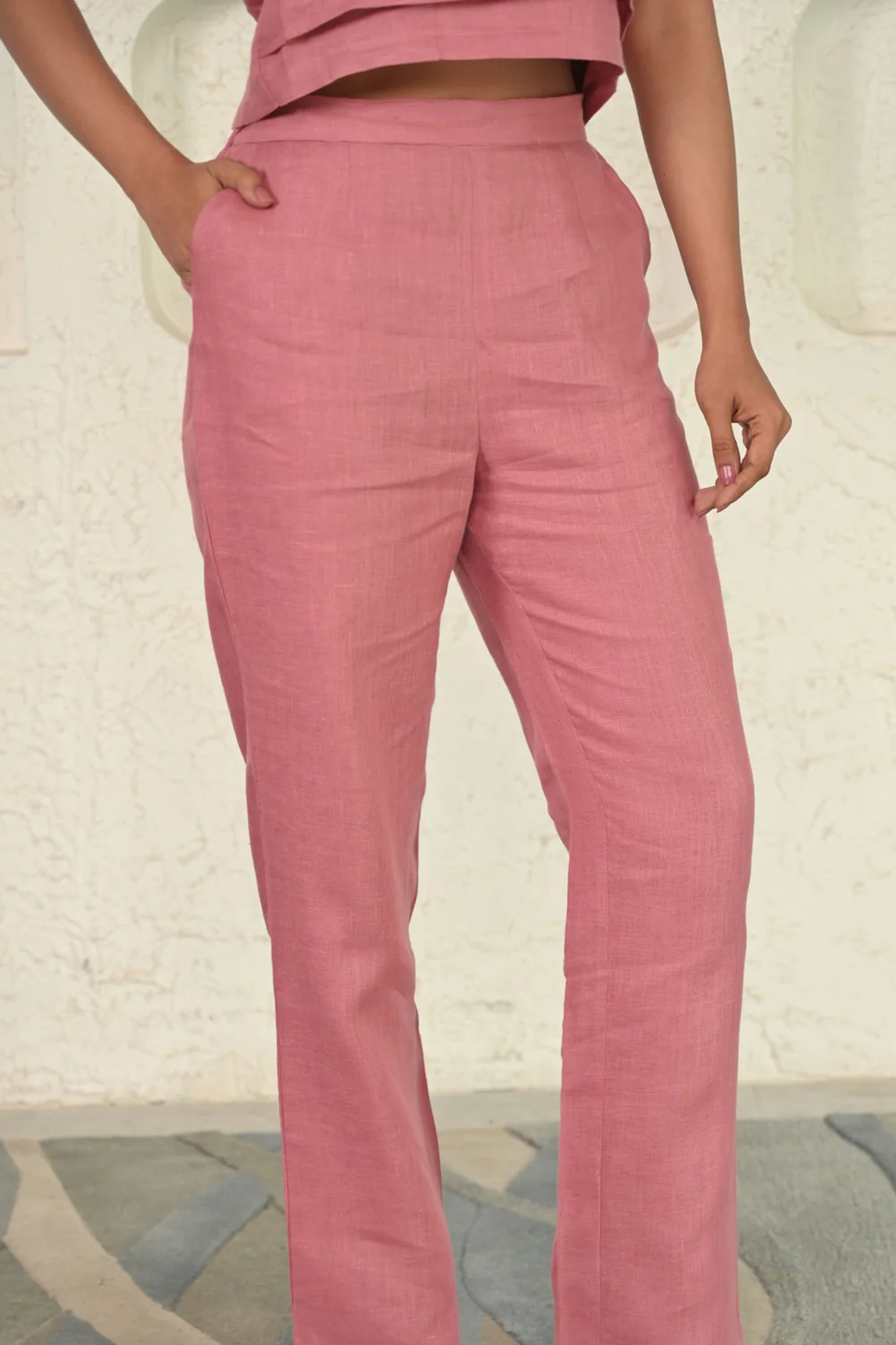 Pure Linen Off Shoulder Glamorous Cord Set