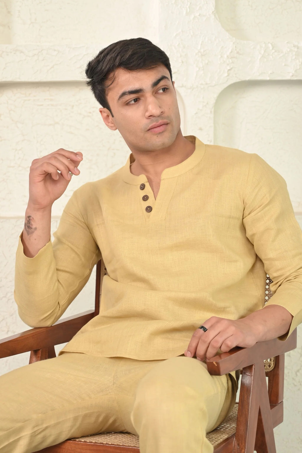 Pure Linen Striking Short Kurta